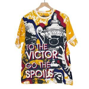 Born Fly T-shirt Any Town USA Yellow Mens Large To The Victor Goes The Spoils